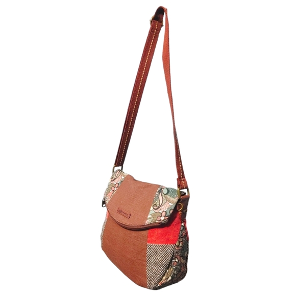 Sakroots Canvas Mixed Print Bohemian  Boho Foldover Crossbody Bag Handbag Purse - Picture 7 of 12